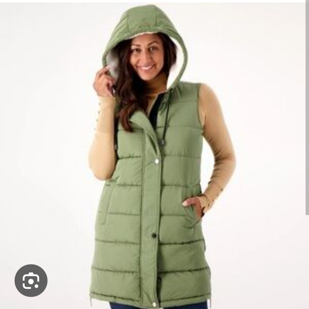 Green Hooded Puffer Vest